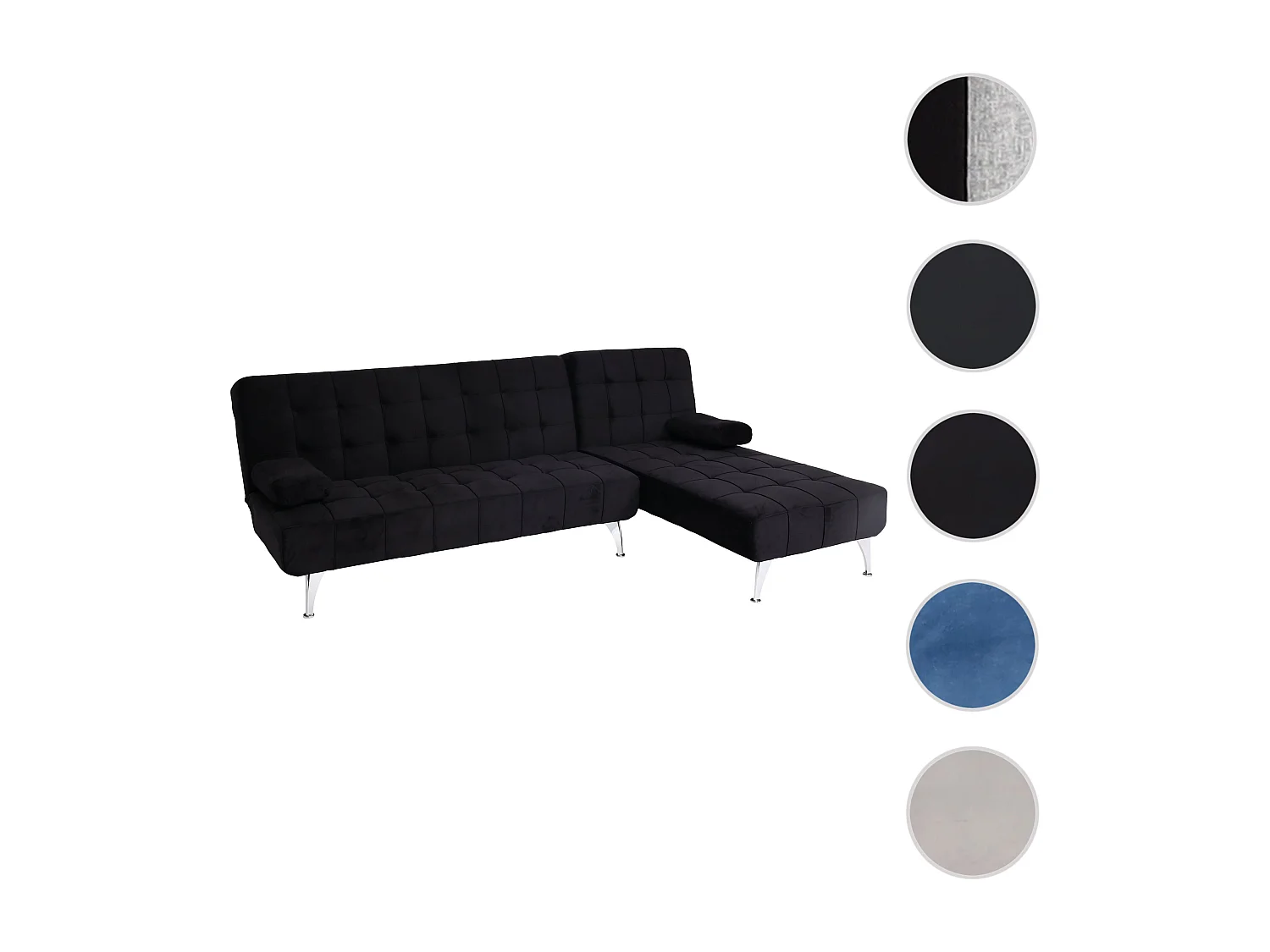 Schlafsofa MCW-K22, Samt schwarz