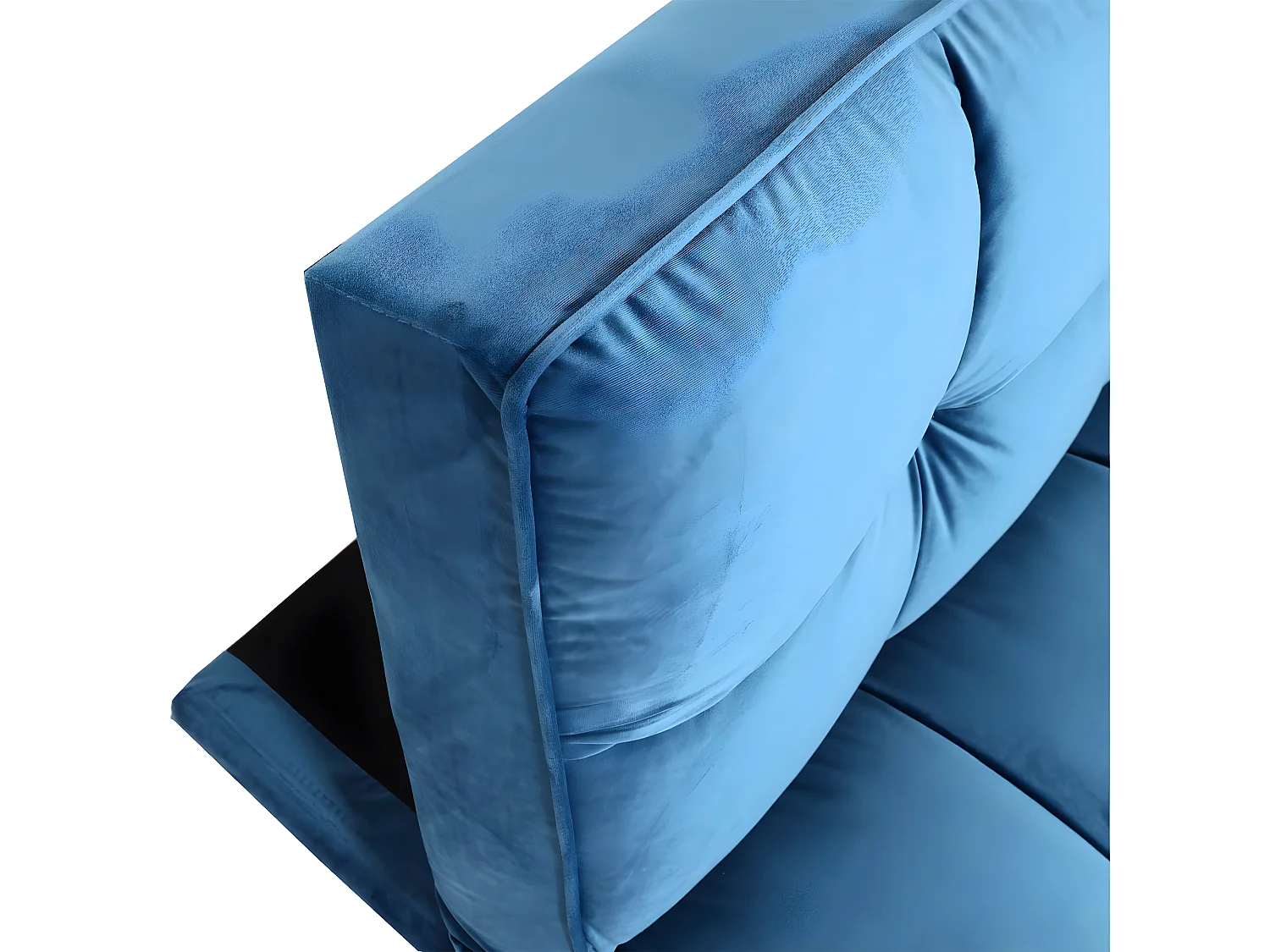 Divano letto sofà reclinabile MCW-K21 molle nosag legno ferro velluto blu