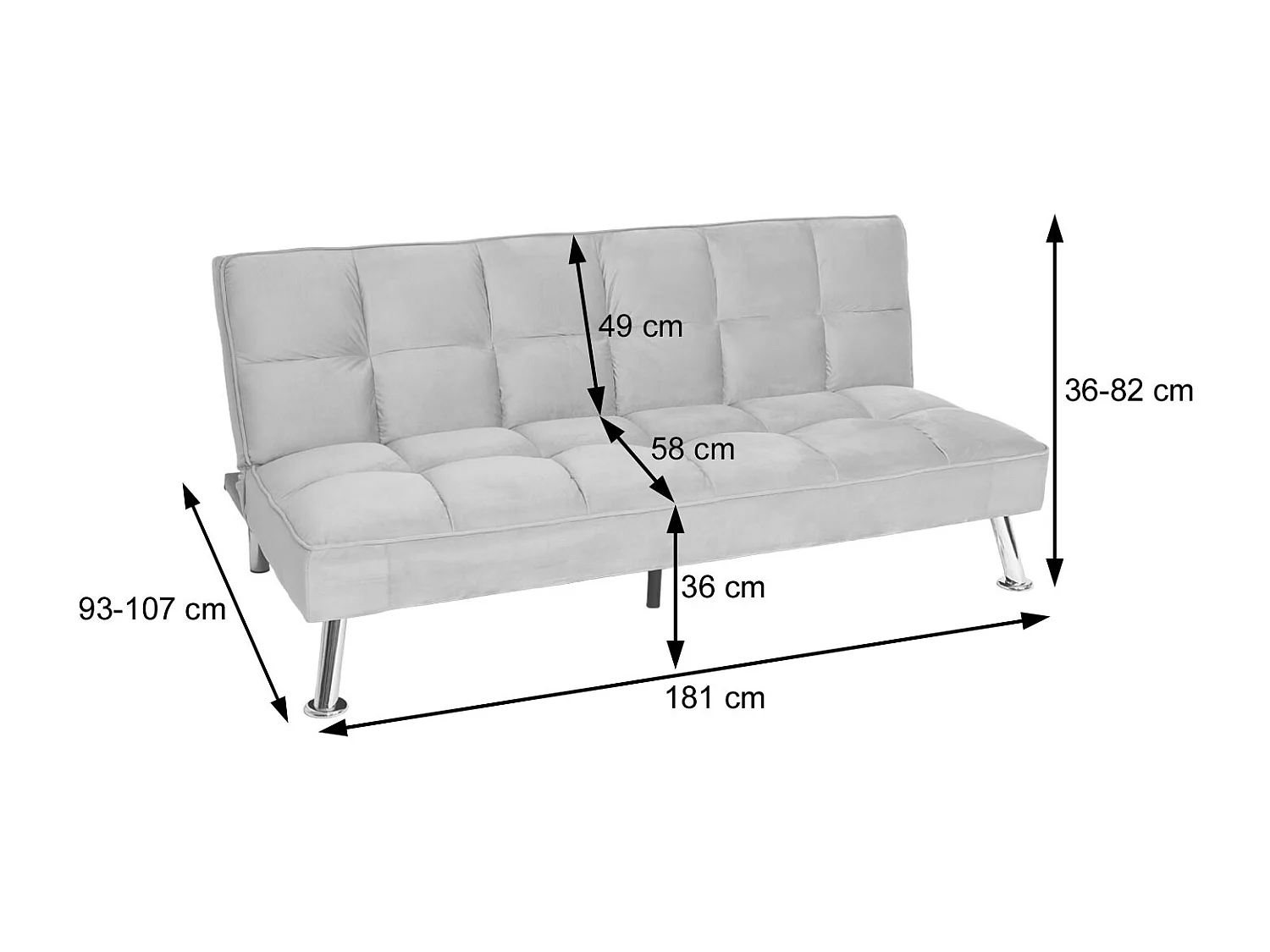 Divano letto sofà reclinabile MCW-K21 molle nosag legno ferro ~ velluto blu
