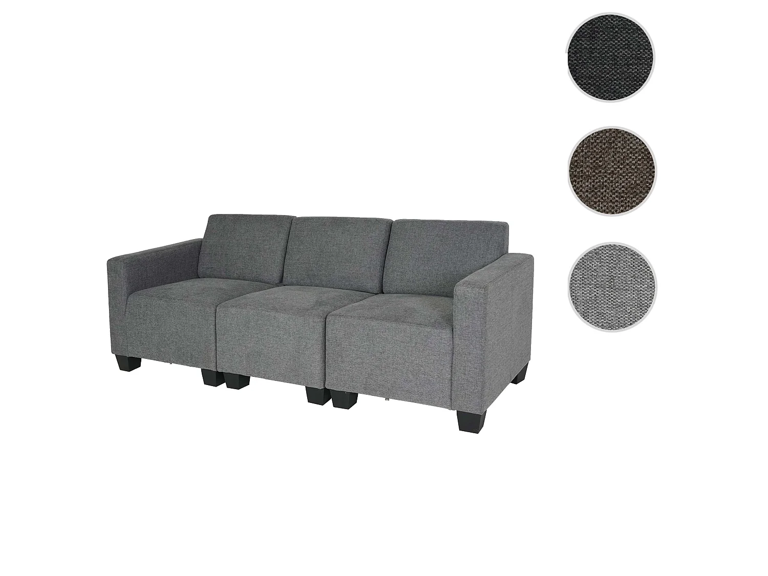 Canapé modulaire 3 places Moncalieri,  gris