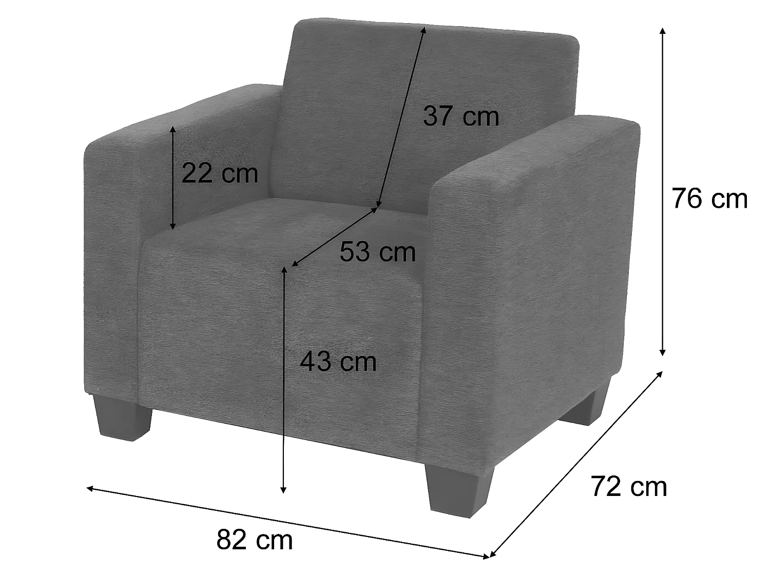 Salotto modulare componibile lounge moderno Lione N71 tessuto combinazione 4-1 grigio