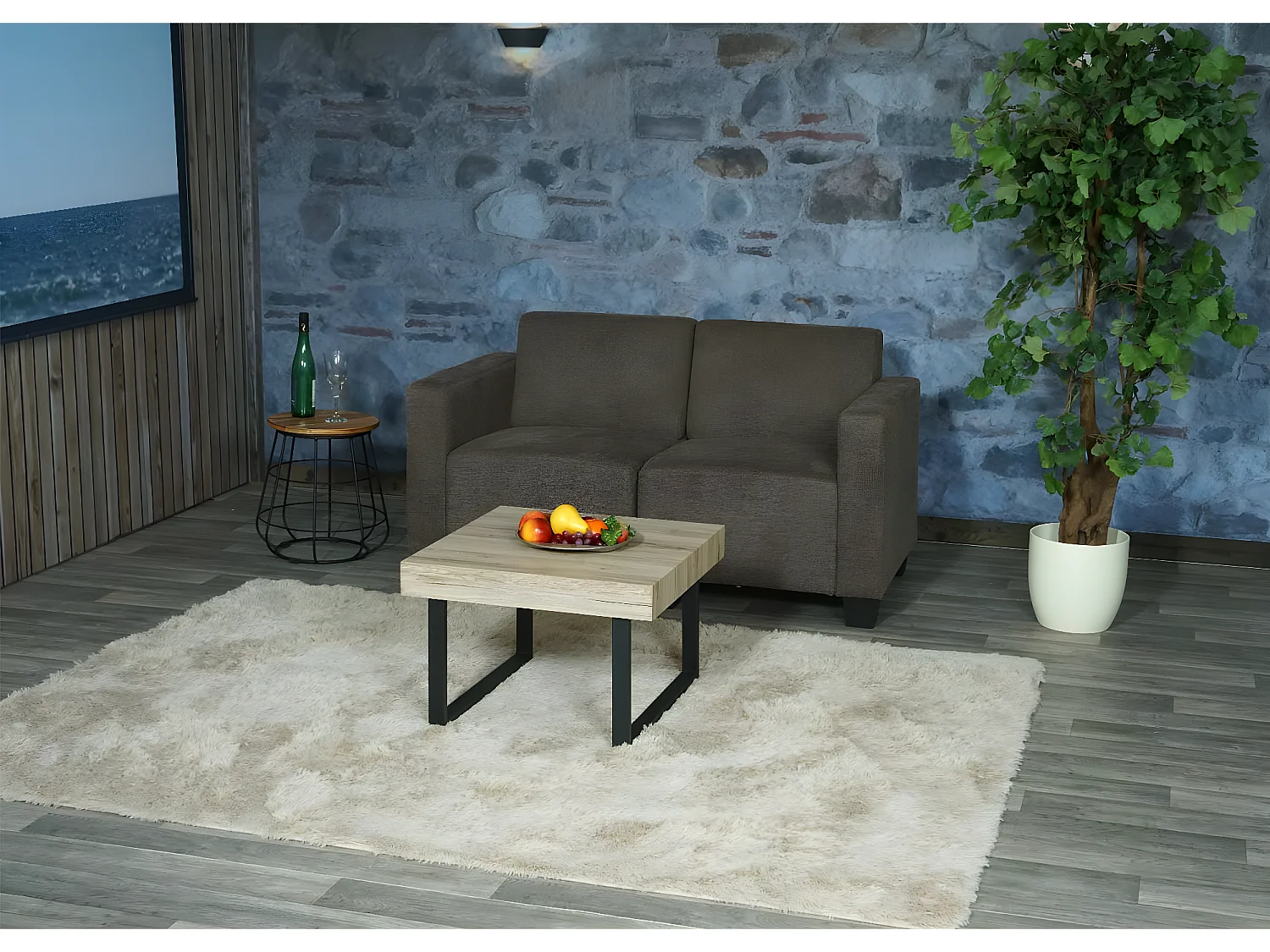 Modułowa sofa 2-osobowa Moncalieri,  brązowy