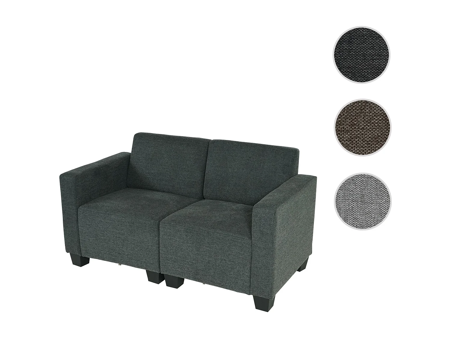 Modułowa sofa dwuosobowa Moncalieri,  brązowa