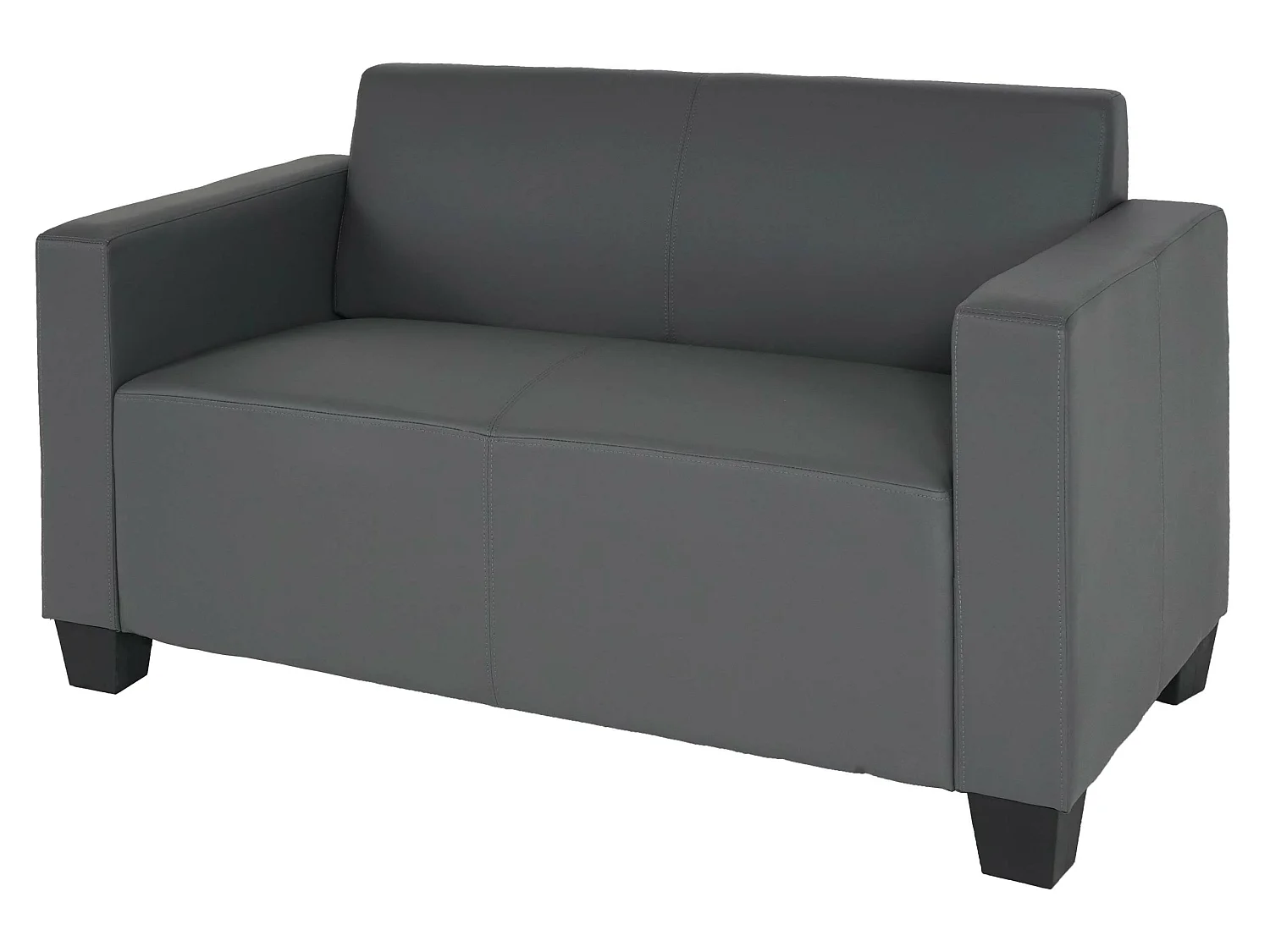 2er Sofa Moncalieri Kunstleder, Dunkelgrau