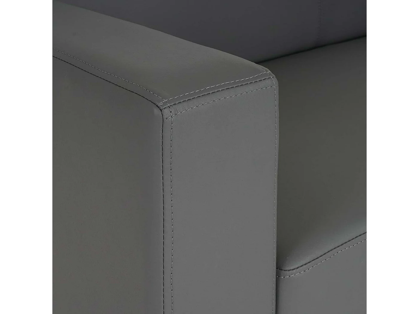 2er Sofa Moncalieri Kunstleder, Dunkelgrau