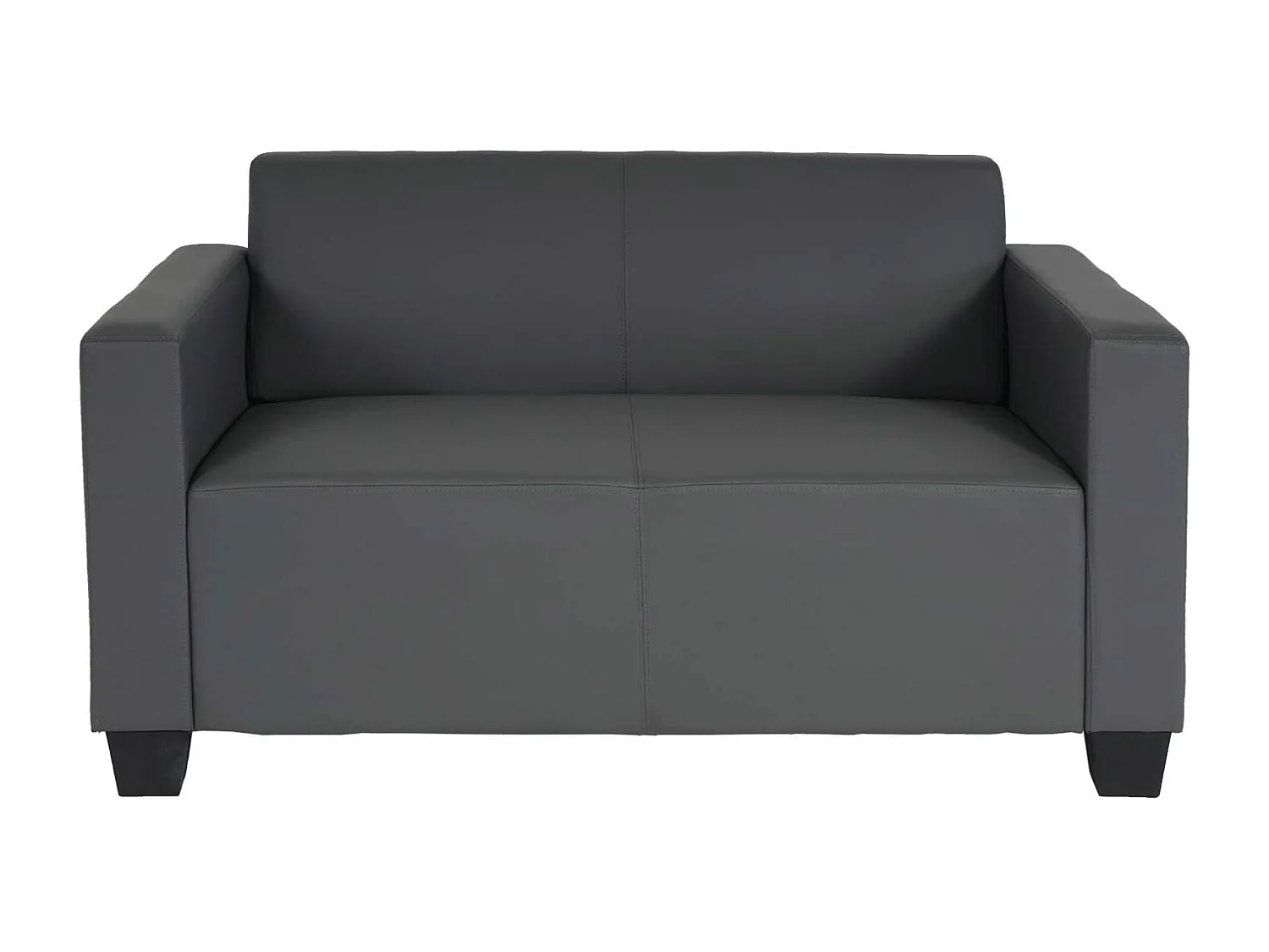 Sofa dwuosobowa Moncalieri ze sztucznej skóry,  ciemnoszara