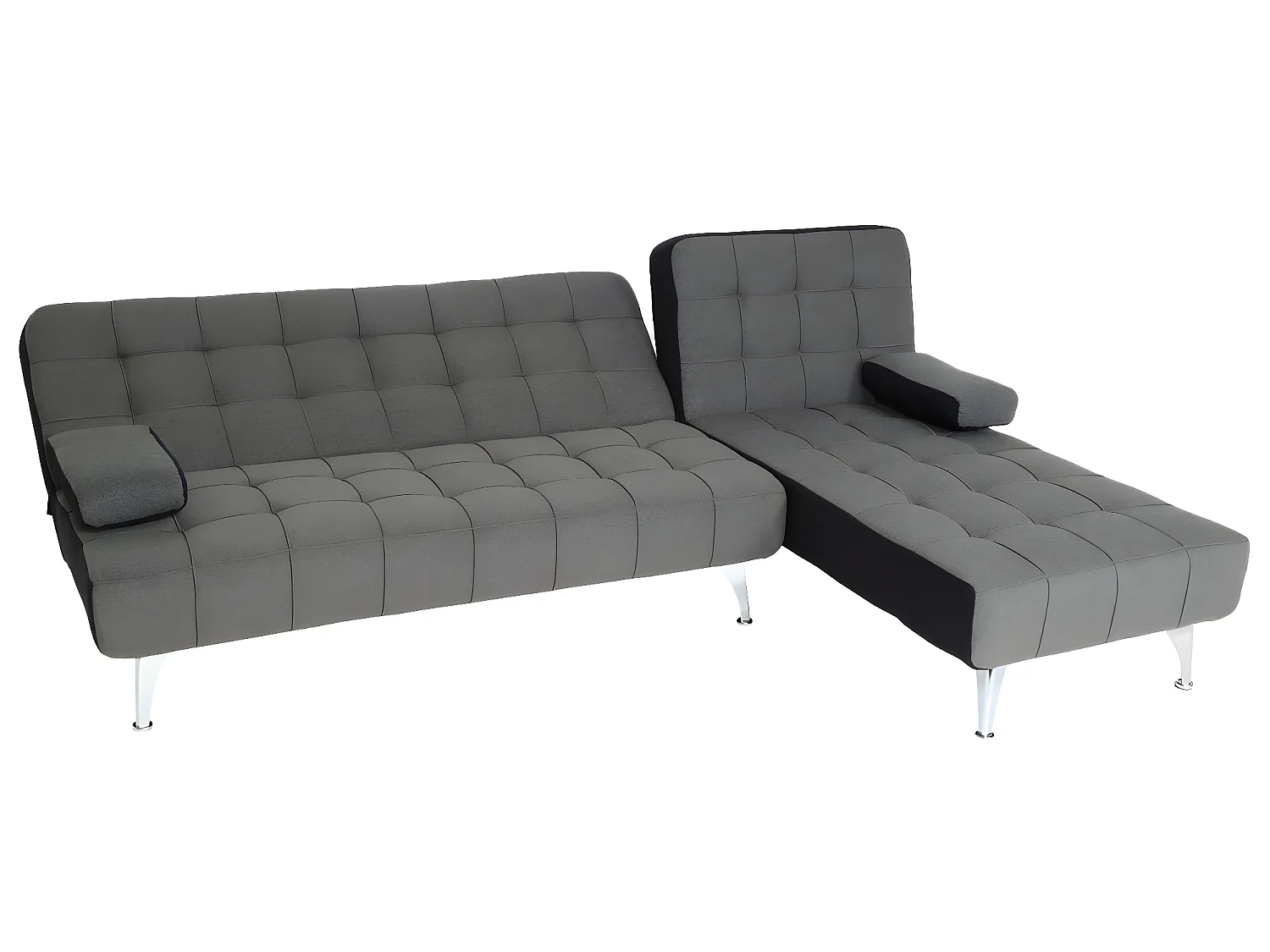 Slaapbank MCW-K22,  stof/textiel donkergrijs, zwart