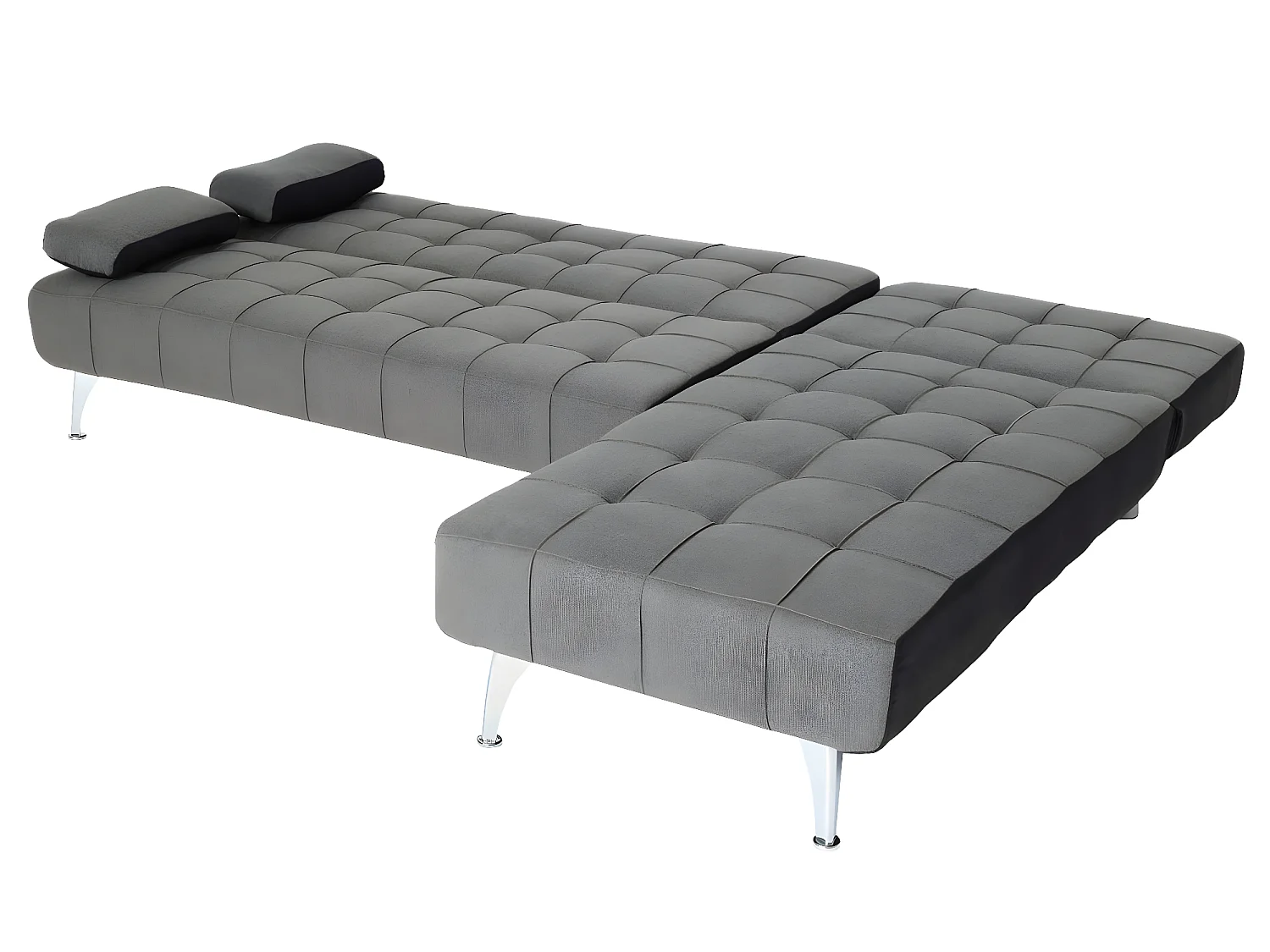 Slaapbank MCW-K22,  stof/textiel donkergrijs, zwart