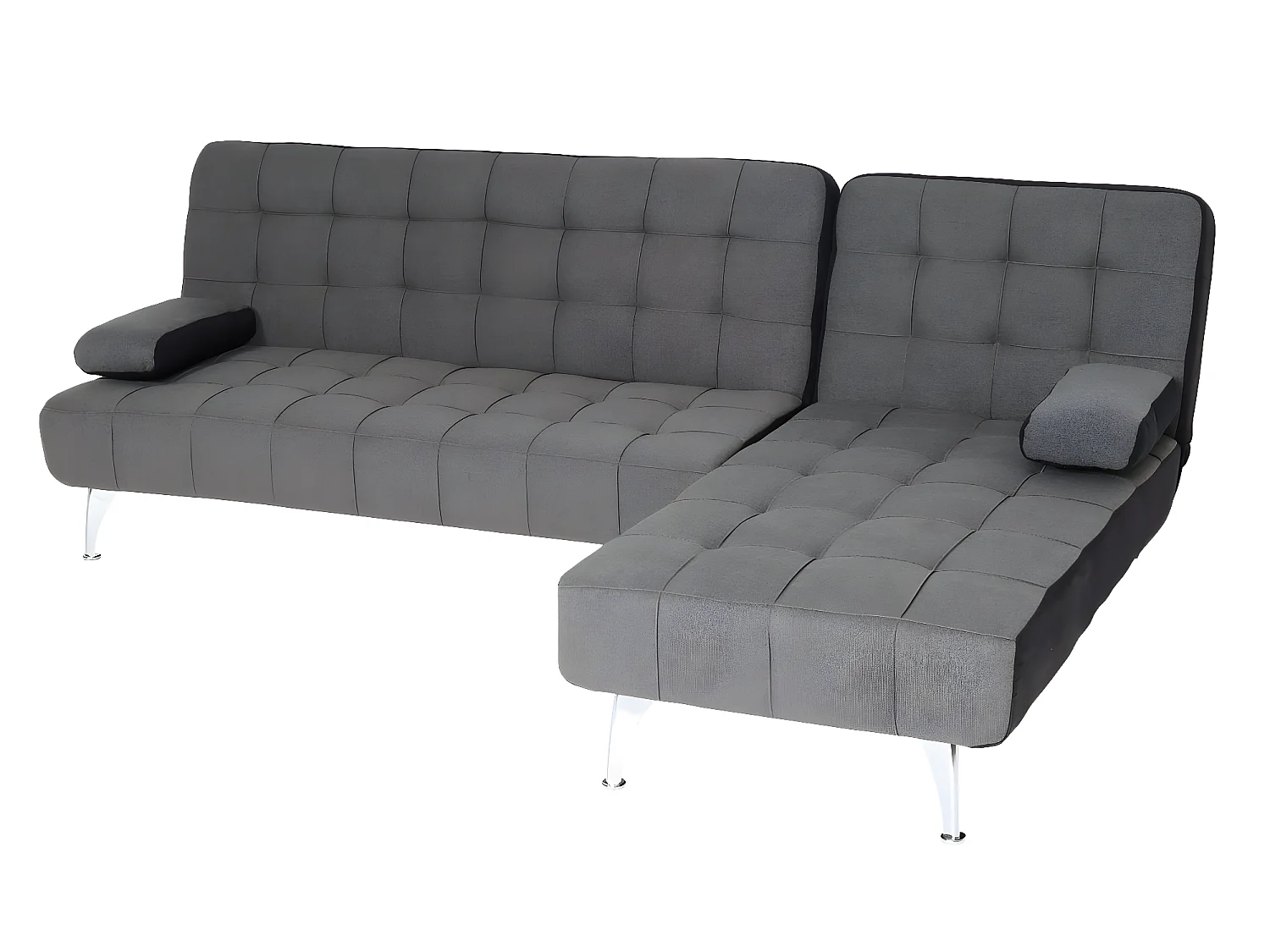 Sofa rozkładana MCW-K22,  tkanina/tekstylia ciemnoszary, czarny