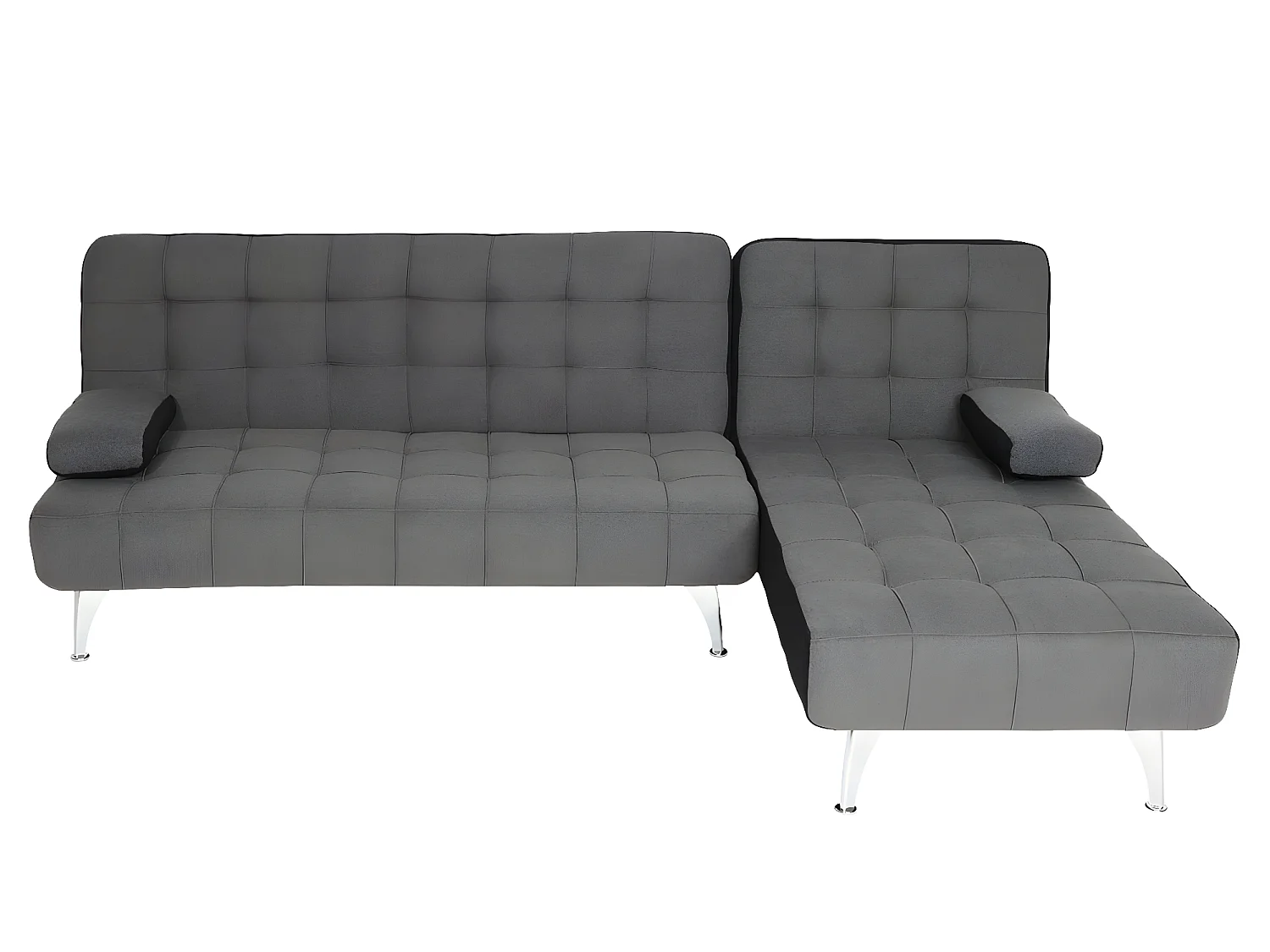 Sofa rozkładana MCW-K22,  tkanina/tekstylia ciemnoszary, czarny