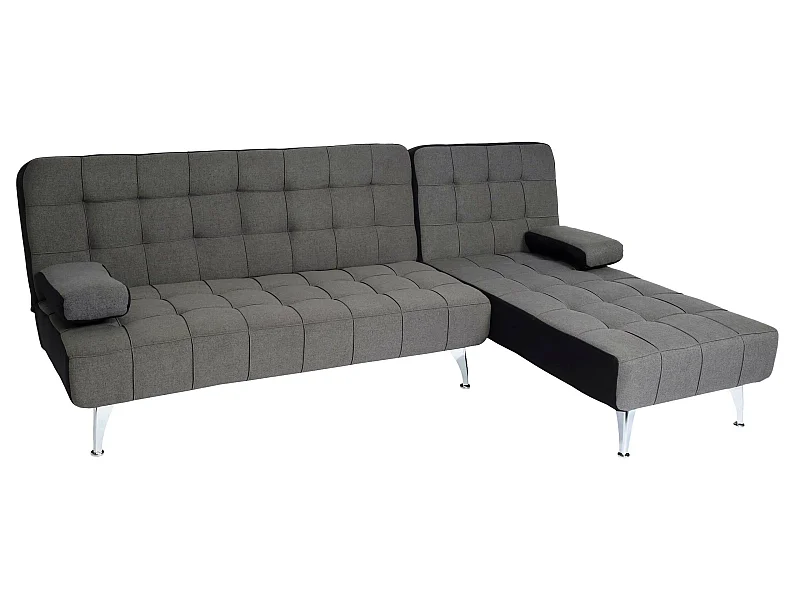 Sofa rozkładana MCW-K22,  tkanina/tekstylia ciemnoszary, czarny