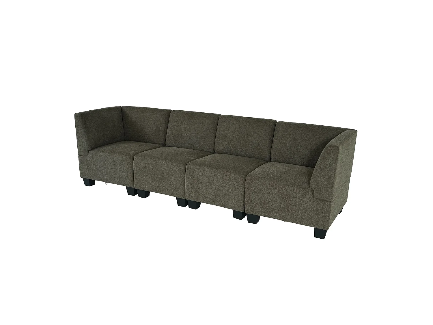 Modulaire 4-zitsbank Moncalieri,  bruin, hoge armleuningen