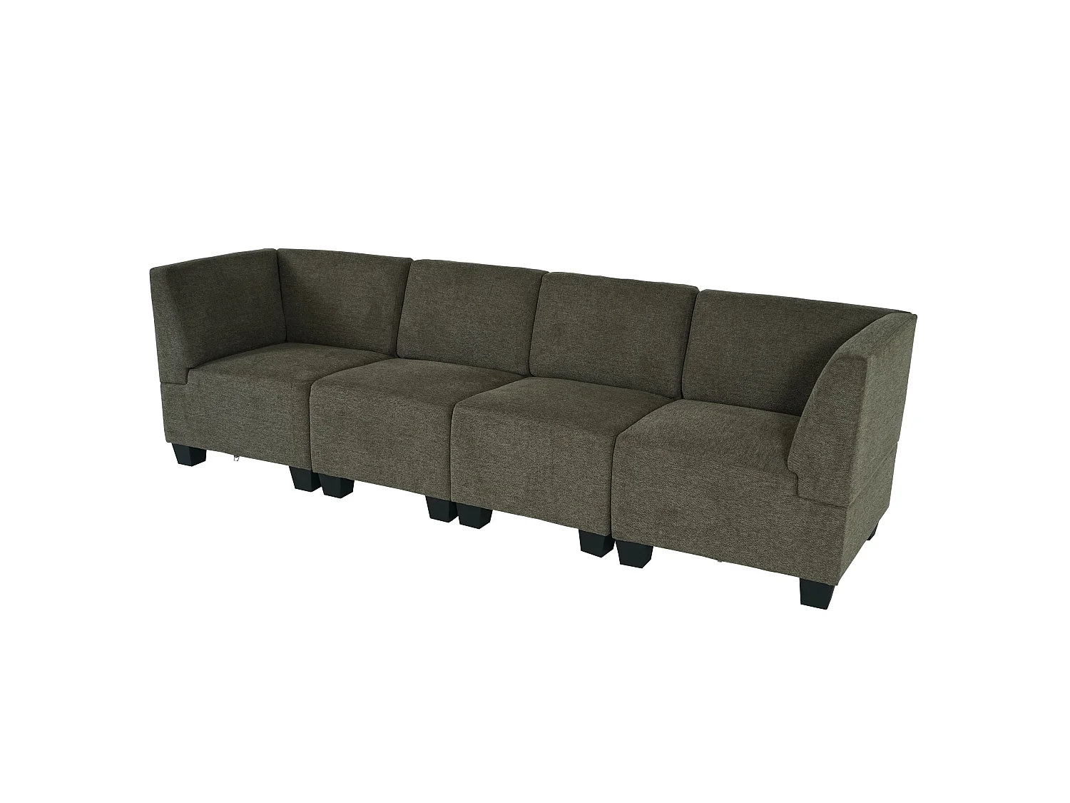 Modulaire 4-zitsbank Moncalieri,  bruin, hoge armleuningen