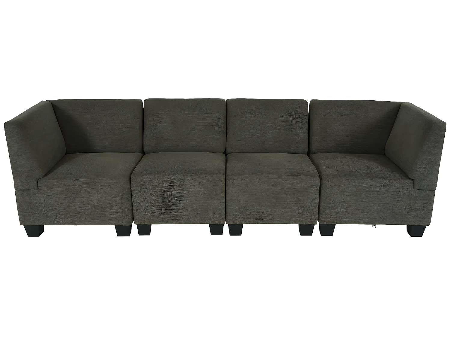 Modulaire 4-zitsbank Moncalieri,  bruin, hoge armleuningen