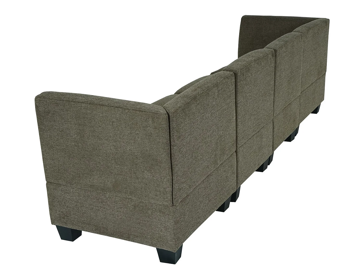 Modulaire 4-zitsbank Moncalieri,  bruin, hoge armleuningen