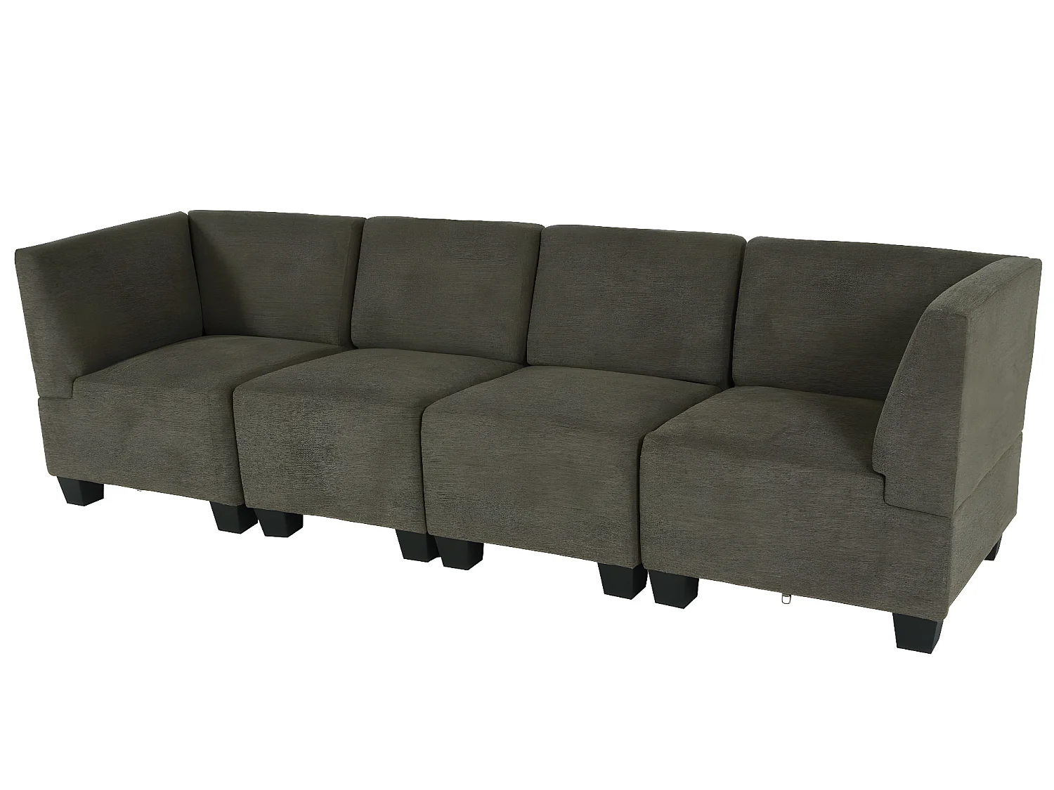 Modulaire 4-zitsbank Moncalieri,  bruin, hoge armleuningen