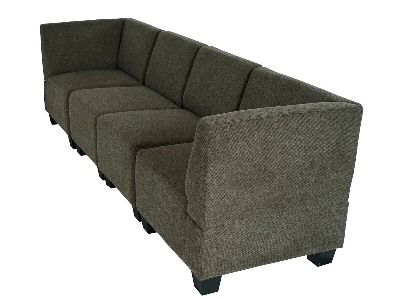 Modulaire 4-zitsbank Moncalieri,  bruin, hoge armleuningen