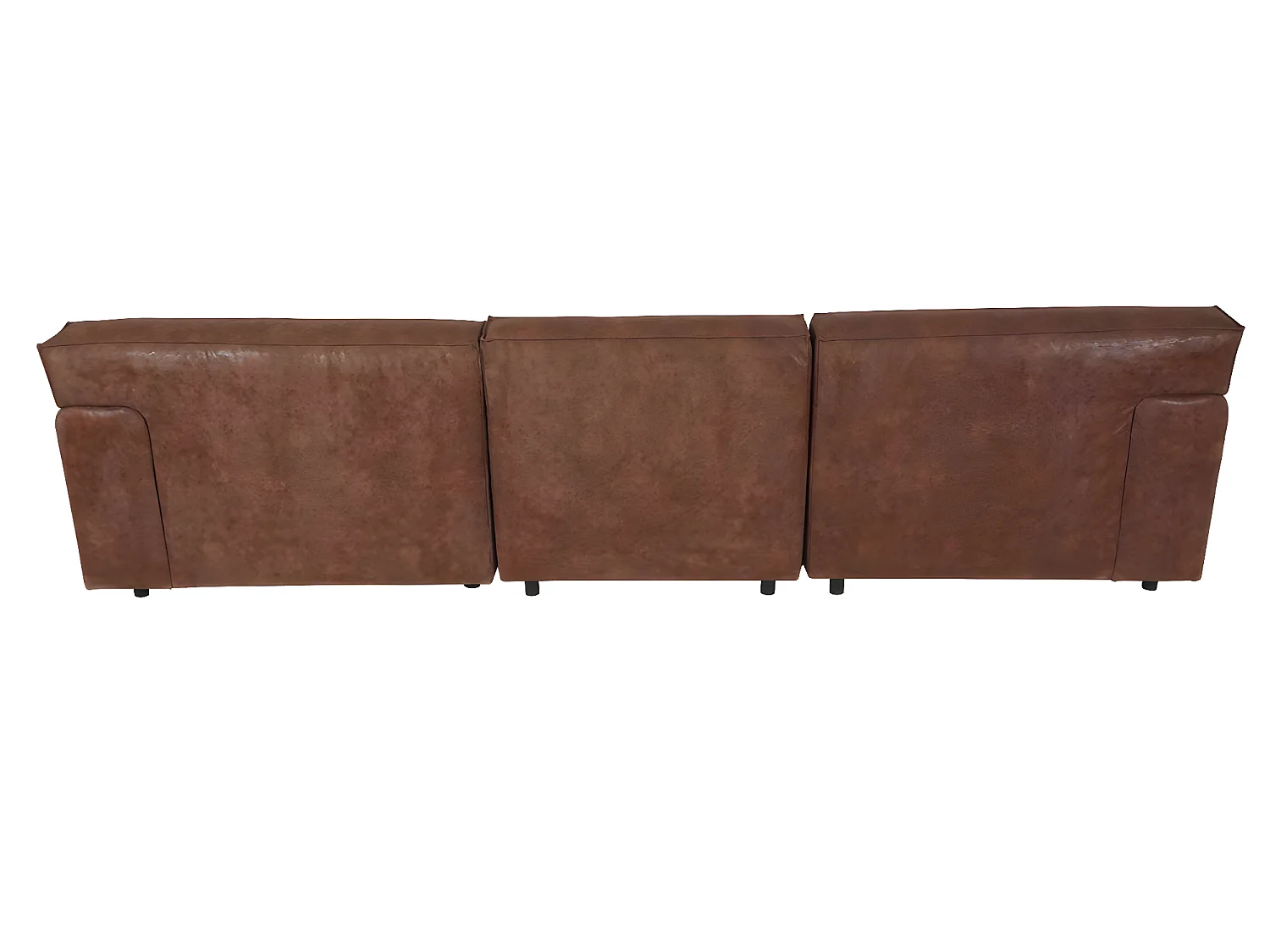 Ecksofa MCW-J59 Ottomane links, Kunstleder braun