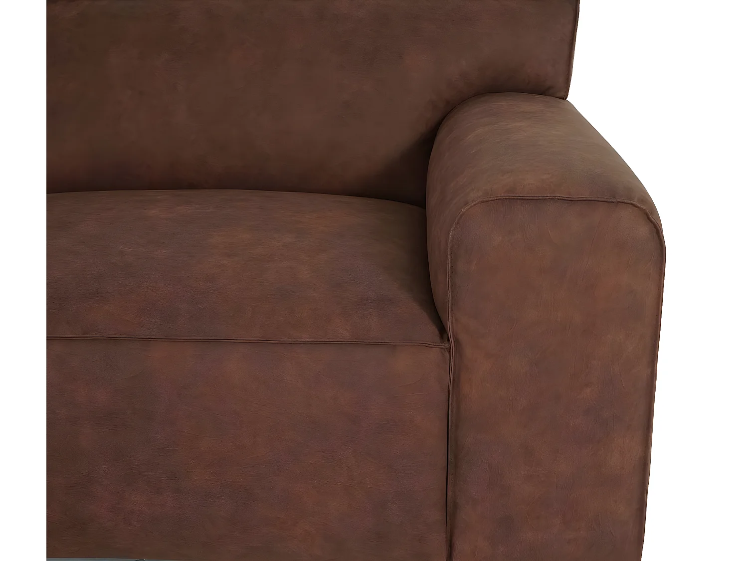 Ecksofa MCW-J59 Ottomane links, Kunstleder braun