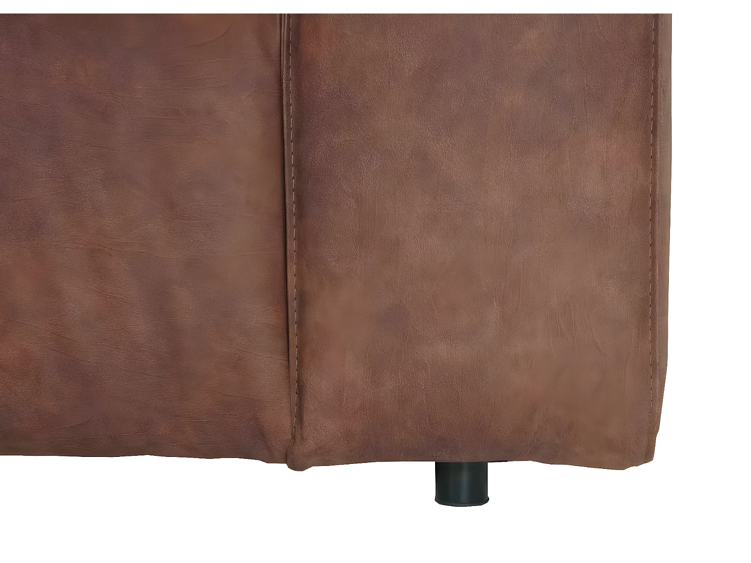 Ecksofa MCW-J59 Ottomane links, Kunstleder braun