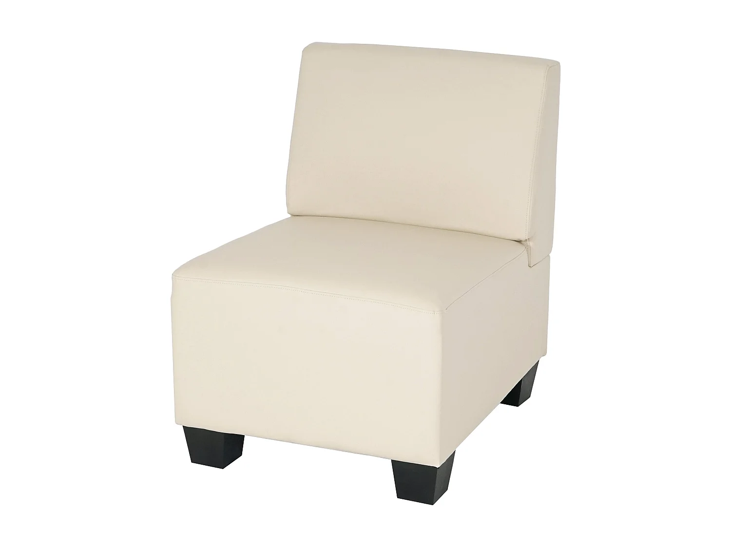 Canapé 4 places Moncalieri, Canapé 4 places lounge/salon Lyon, système modulaire, simili-cuir, crème