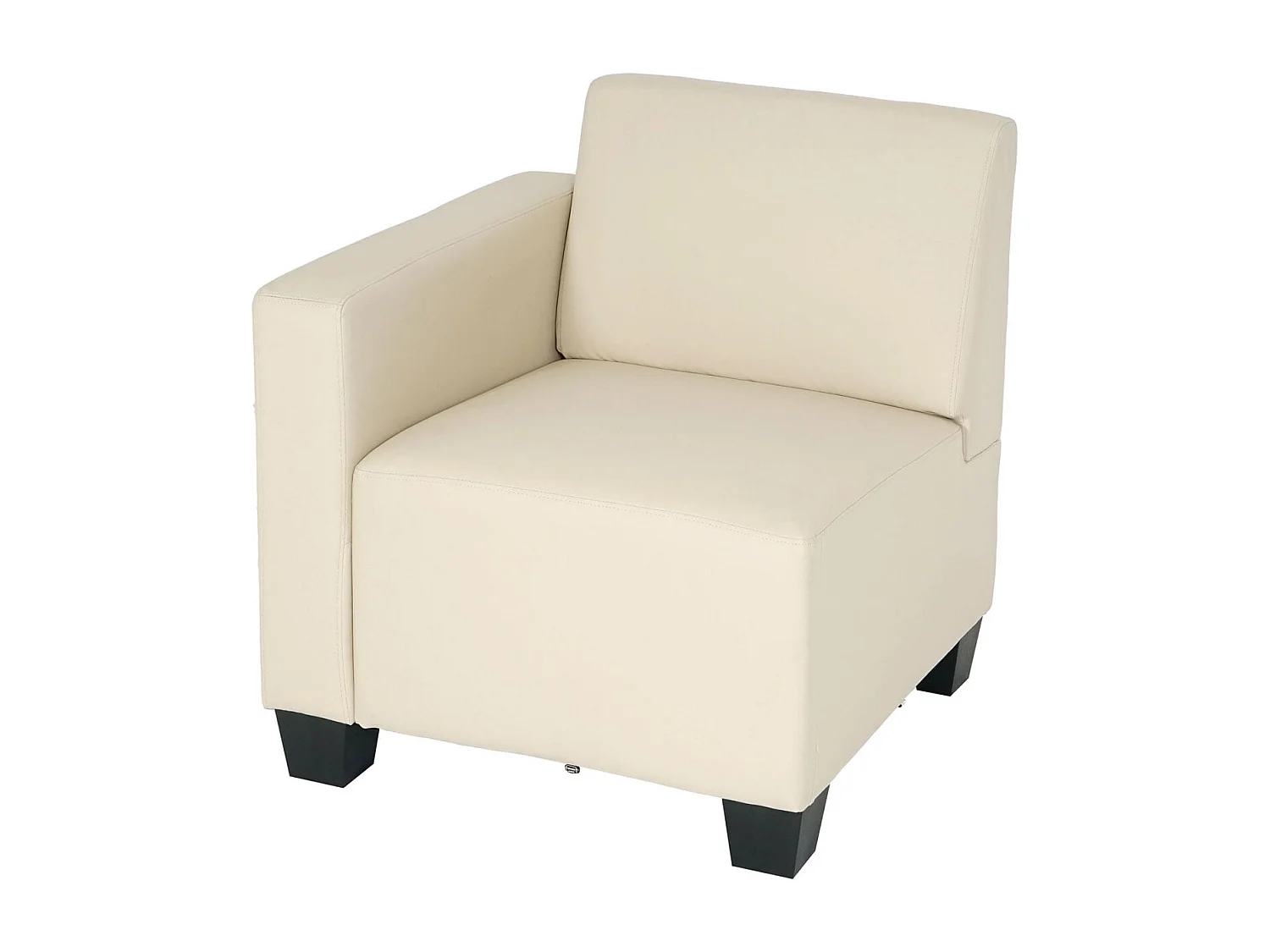 Canapé 4 places Moncalieri, Canapé 4 places lounge/salon Lyon, système modulaire, simili-cuir, crème