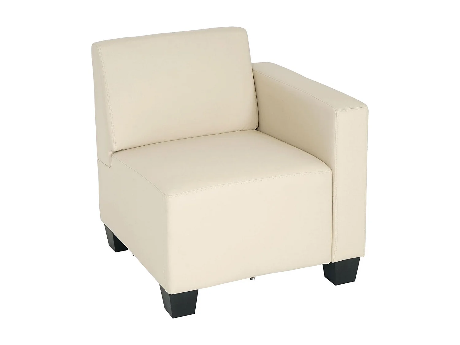 Canapé 4 places Moncalieri, Canapé 4 places lounge/salon Lyon, système modulaire, simili-cuir, crème