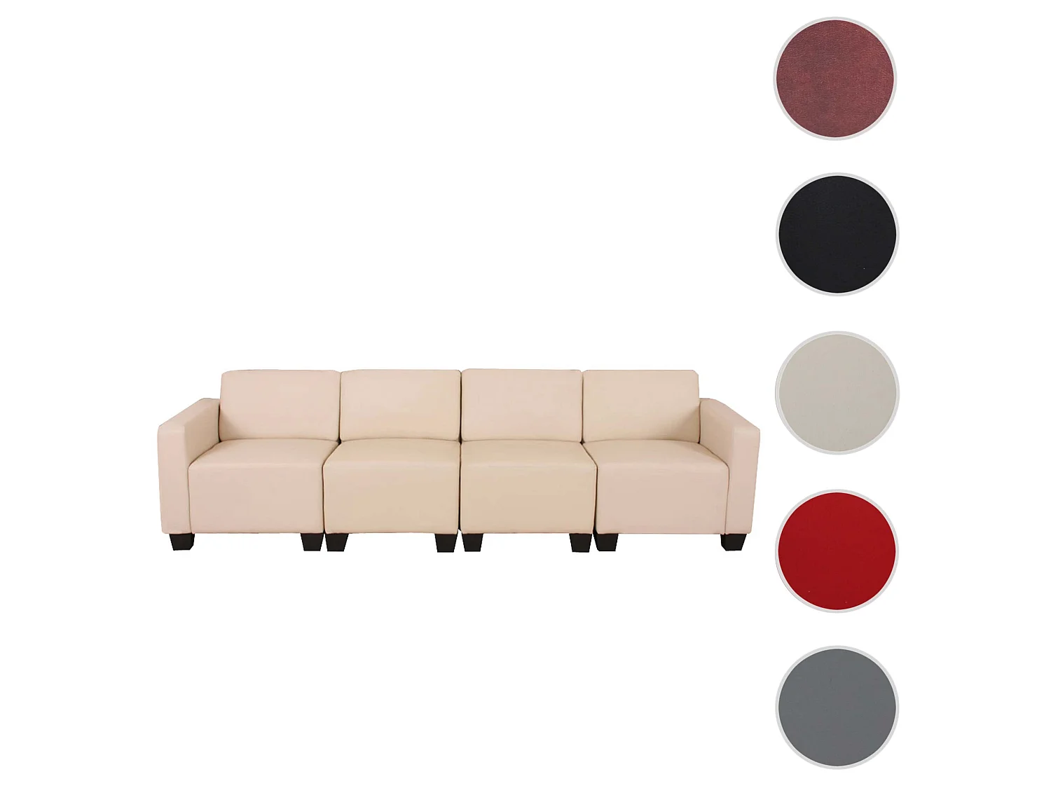 Canapé 4 places Moncalieri,  crème