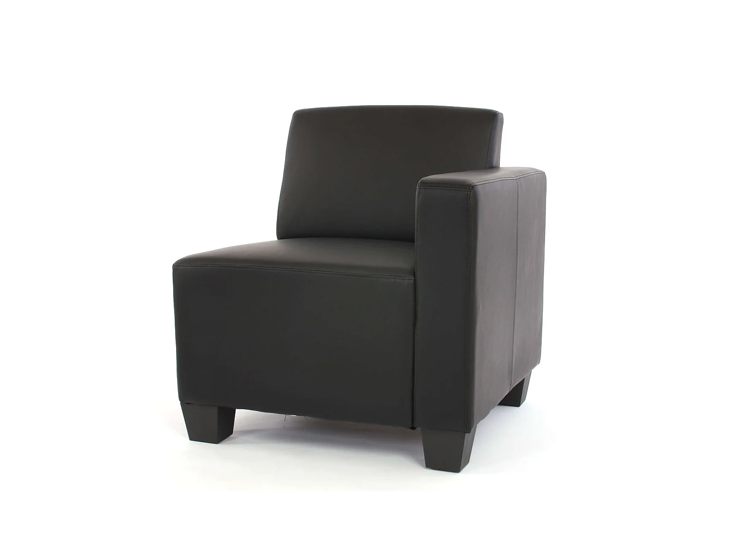 Canapé 4 places Moncalieri, Canapé 4 places lounge/salon Lyon, système modulaire, simili-cuir, noir