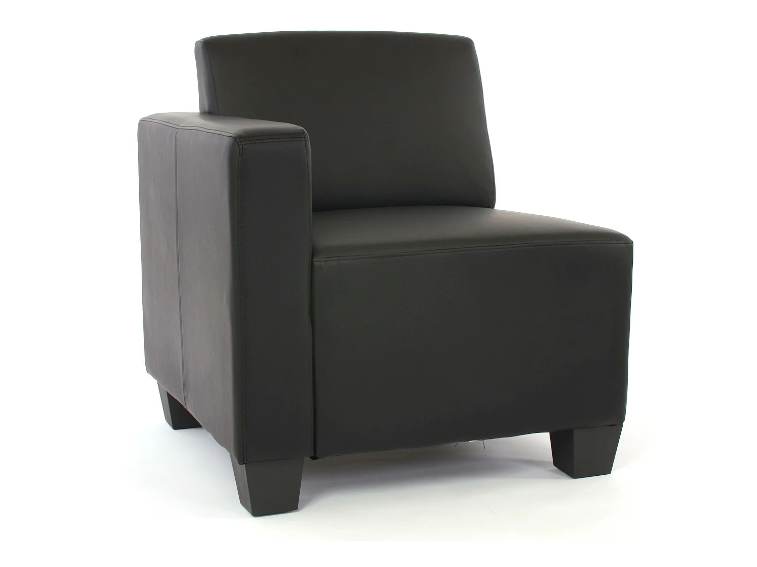 Canapé 4 places Moncalieri, Canapé 4 places lounge/salon Lyon, système modulaire, simili-cuir, noir