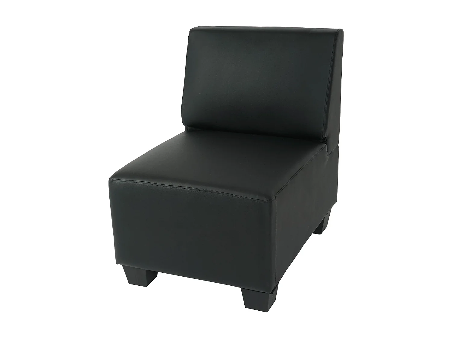 Canapé 4 places Moncalieri, Canapé 4 places lounge/salon Lyon, système modulaire, simili-cuir, noir