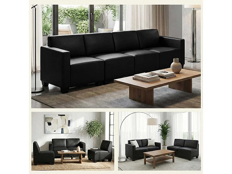4-Sitzer Sofa Moncalieri, Schwarz