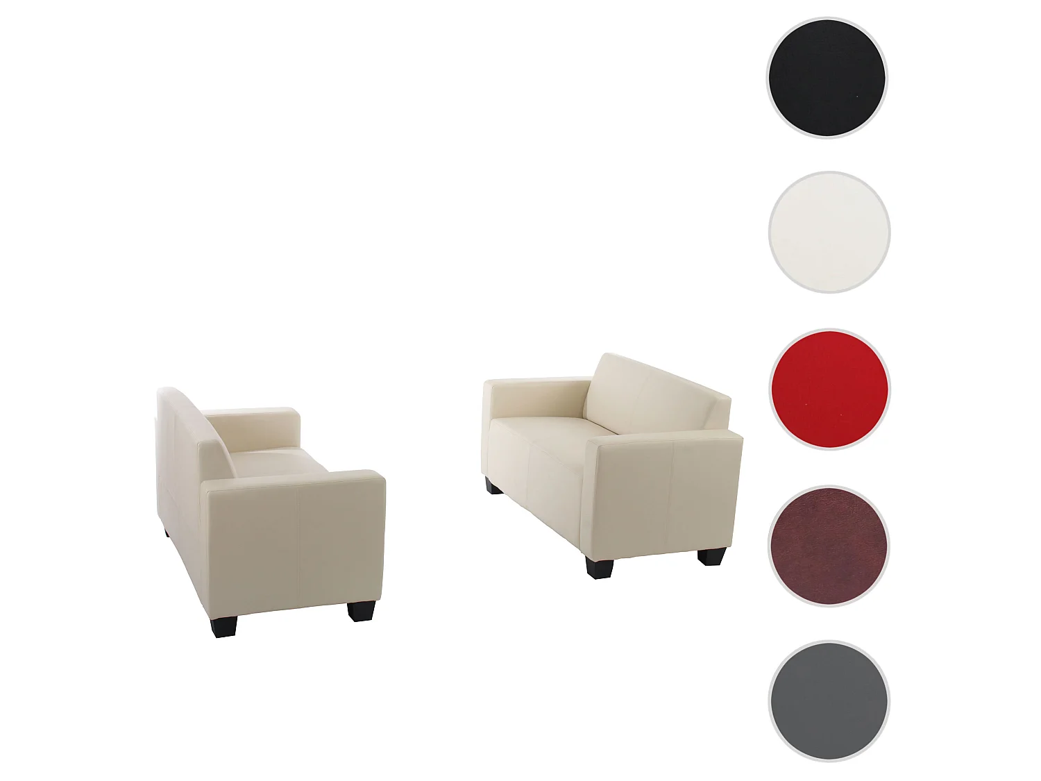 Moncalieri bankstel (set van 2),  crème