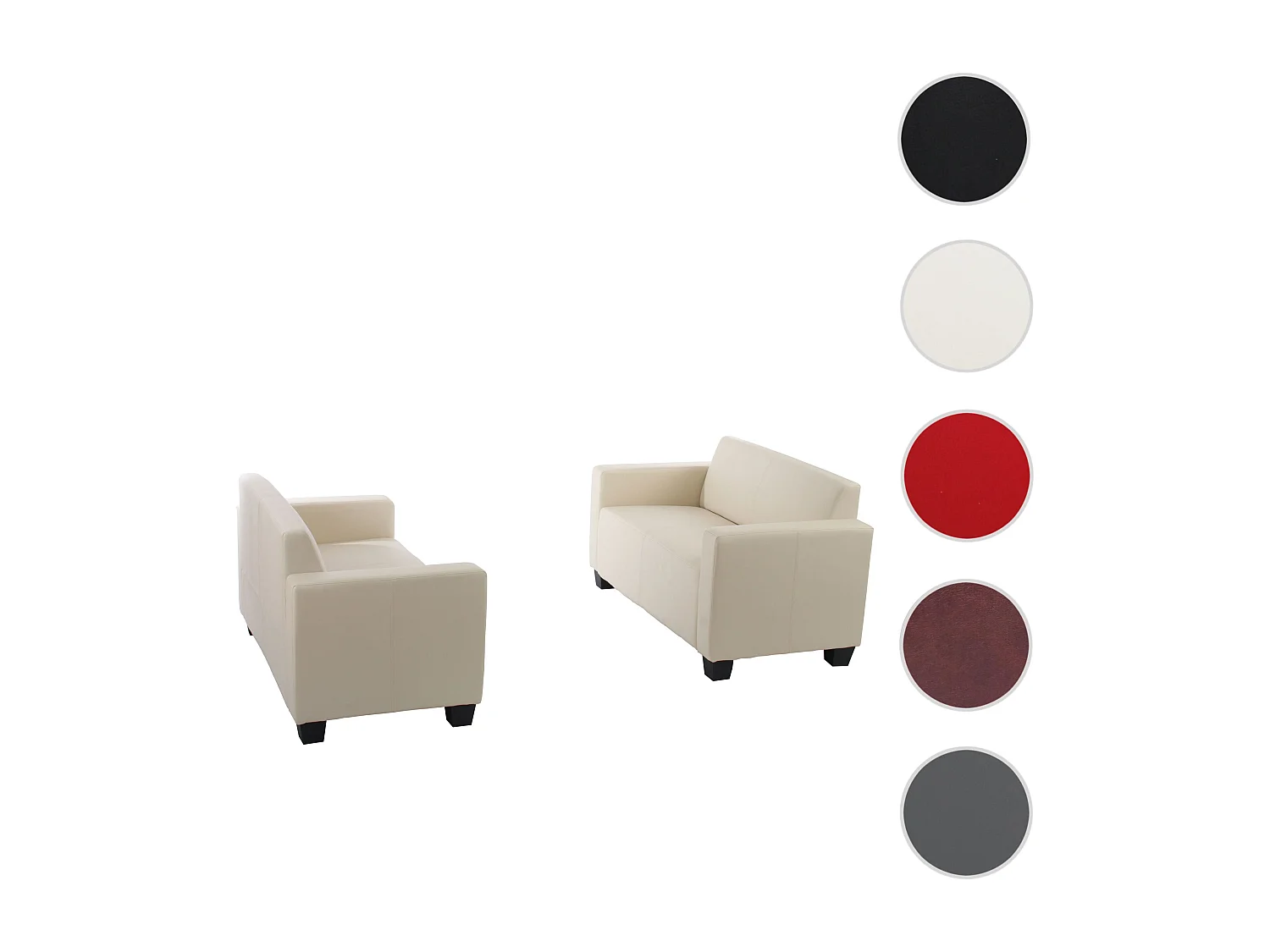 Zestaw sof Moncalieri (zestaw 2 sztuk),  kremowa