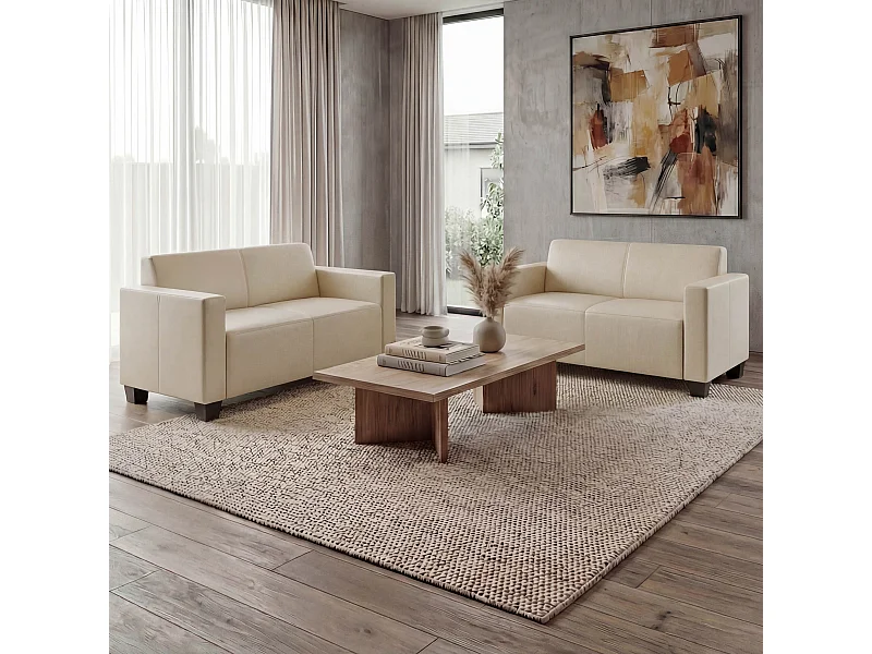 Zestaw sof Moncalieri (zestaw 2 sztuk),  kremowa