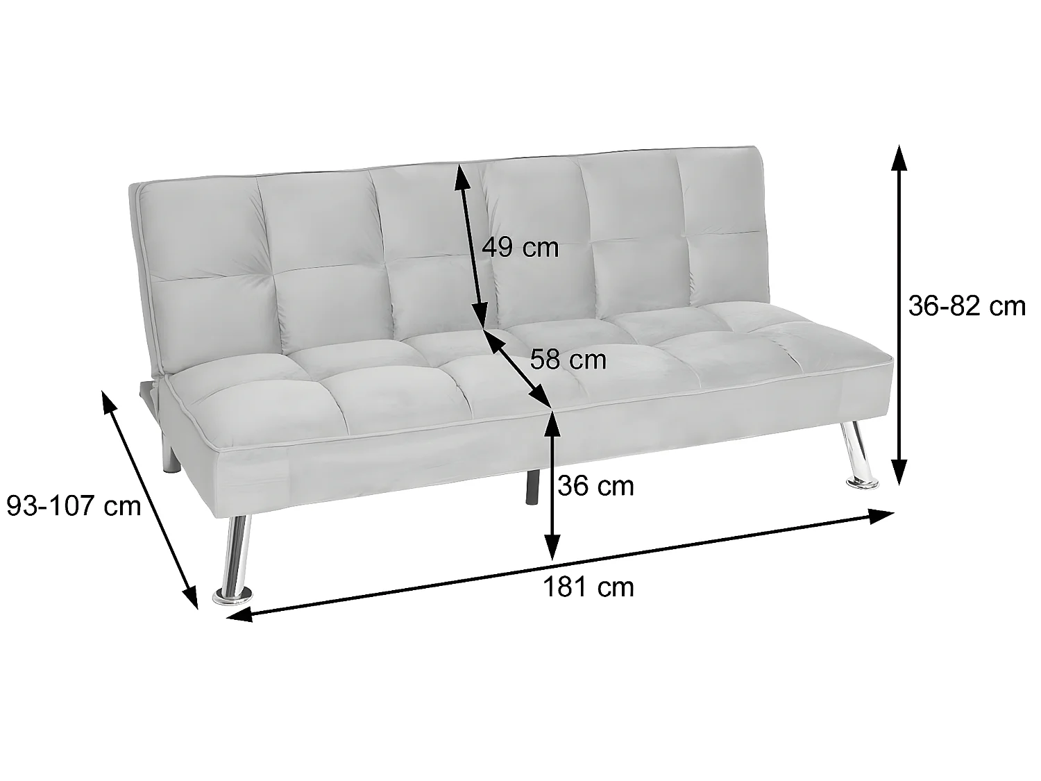 Sofa MCW-K21, Kunstleder, schwarz