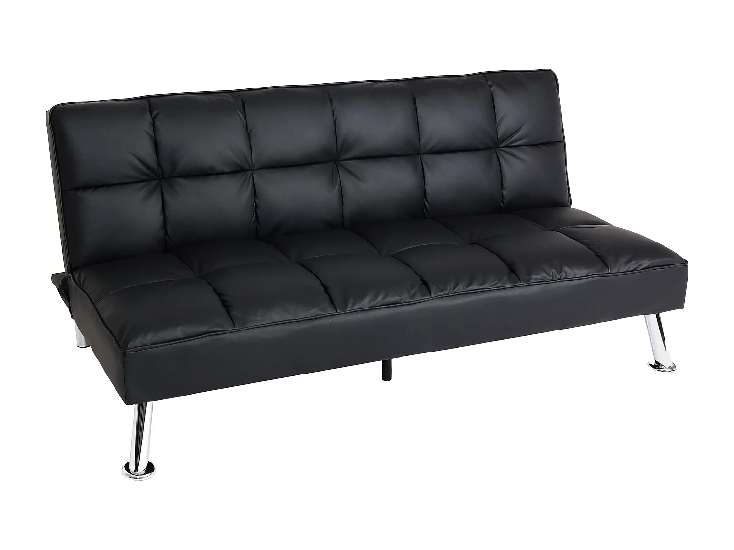 Sofa MCW-K21,  sztuczna skóra, czarna