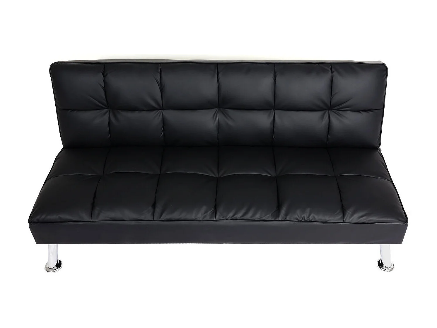 Sofa MCW-K21,  sztuczna skóra, czarna