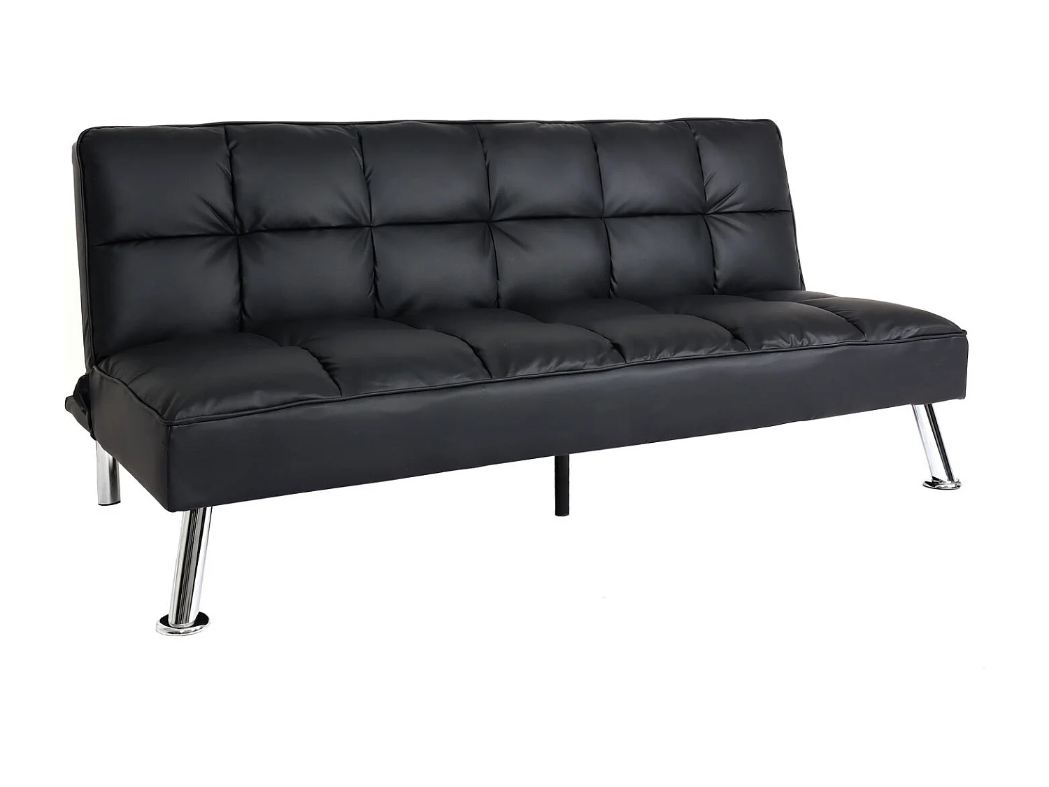 Sofa MCW-K21,  sztuczna skóra, czarna