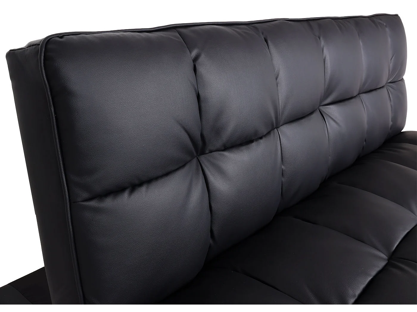 Sofa MCW-K21,  sztuczna skóra, czarna