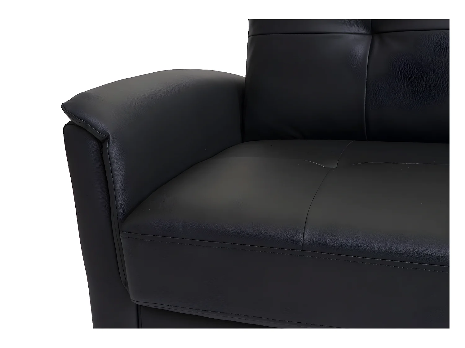 3er Sofa MCW-H23, Kunstleder, schwarz