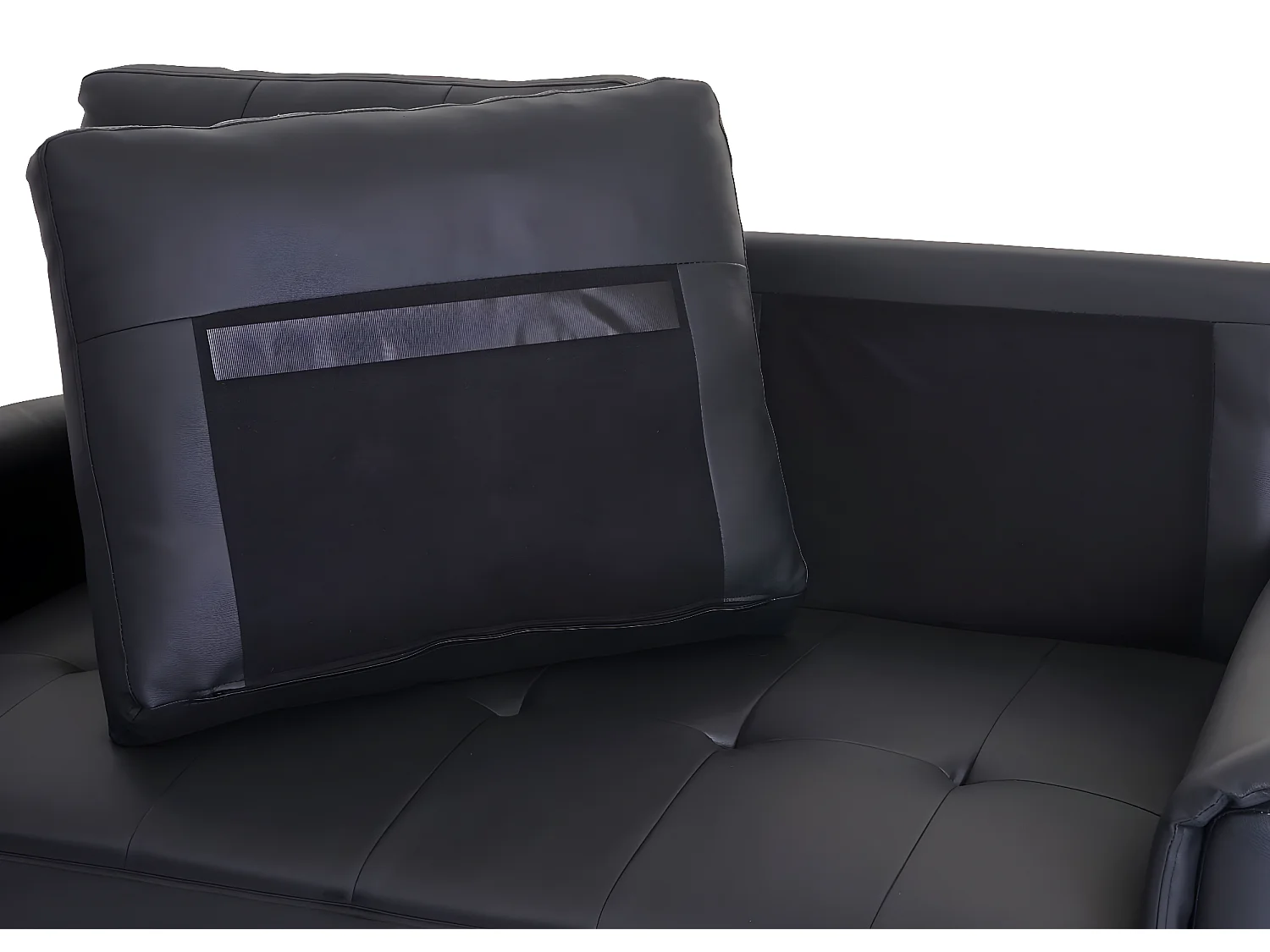 3er Sofa MCW-H23, Kunstleder, schwarz