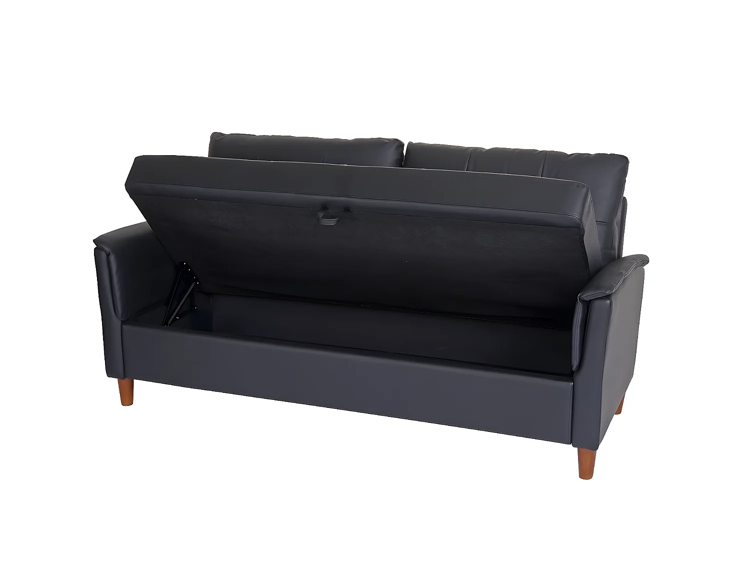 3er Sofa MCW-H23, Kunstleder, schwarz