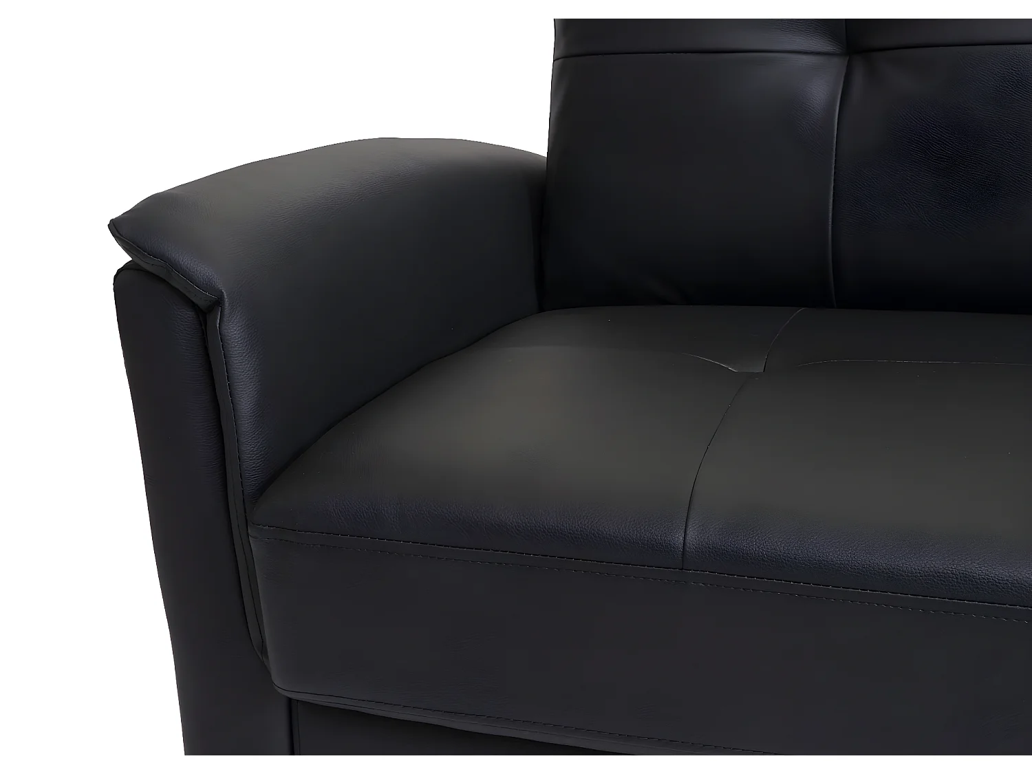 3er Sofa MCW-H23, Kunstleder, schwarz