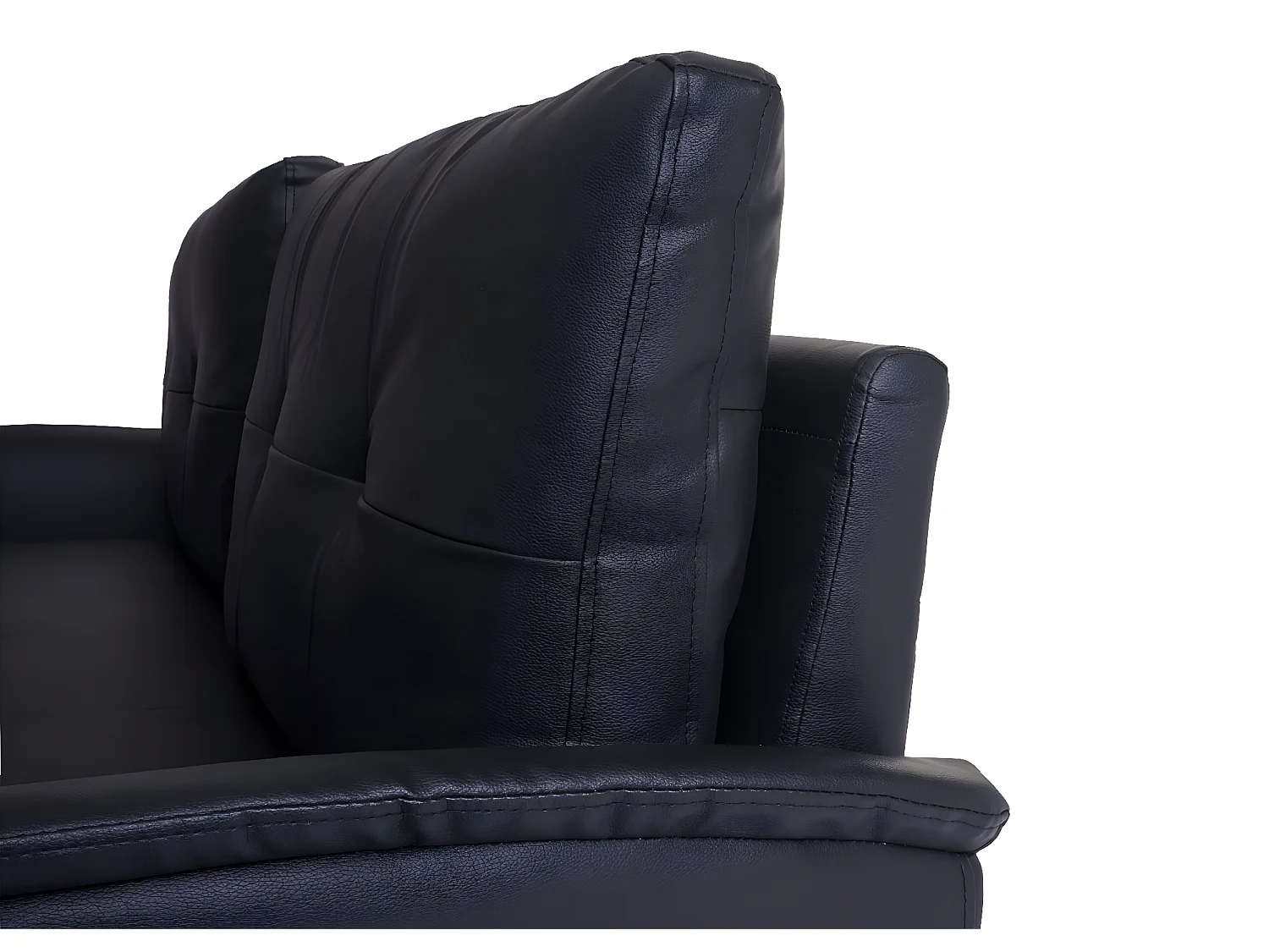 3er Sofa MCW-H23, Kunstleder, schwarz