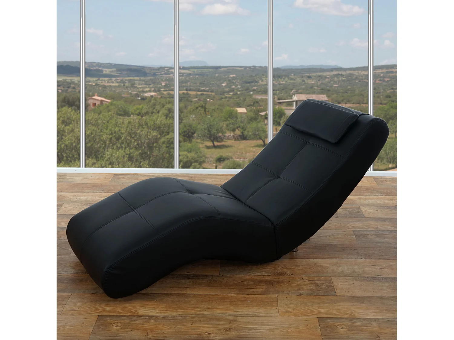 Relaxfauteuil Forli II kunstleer,  kunstleer, zwart