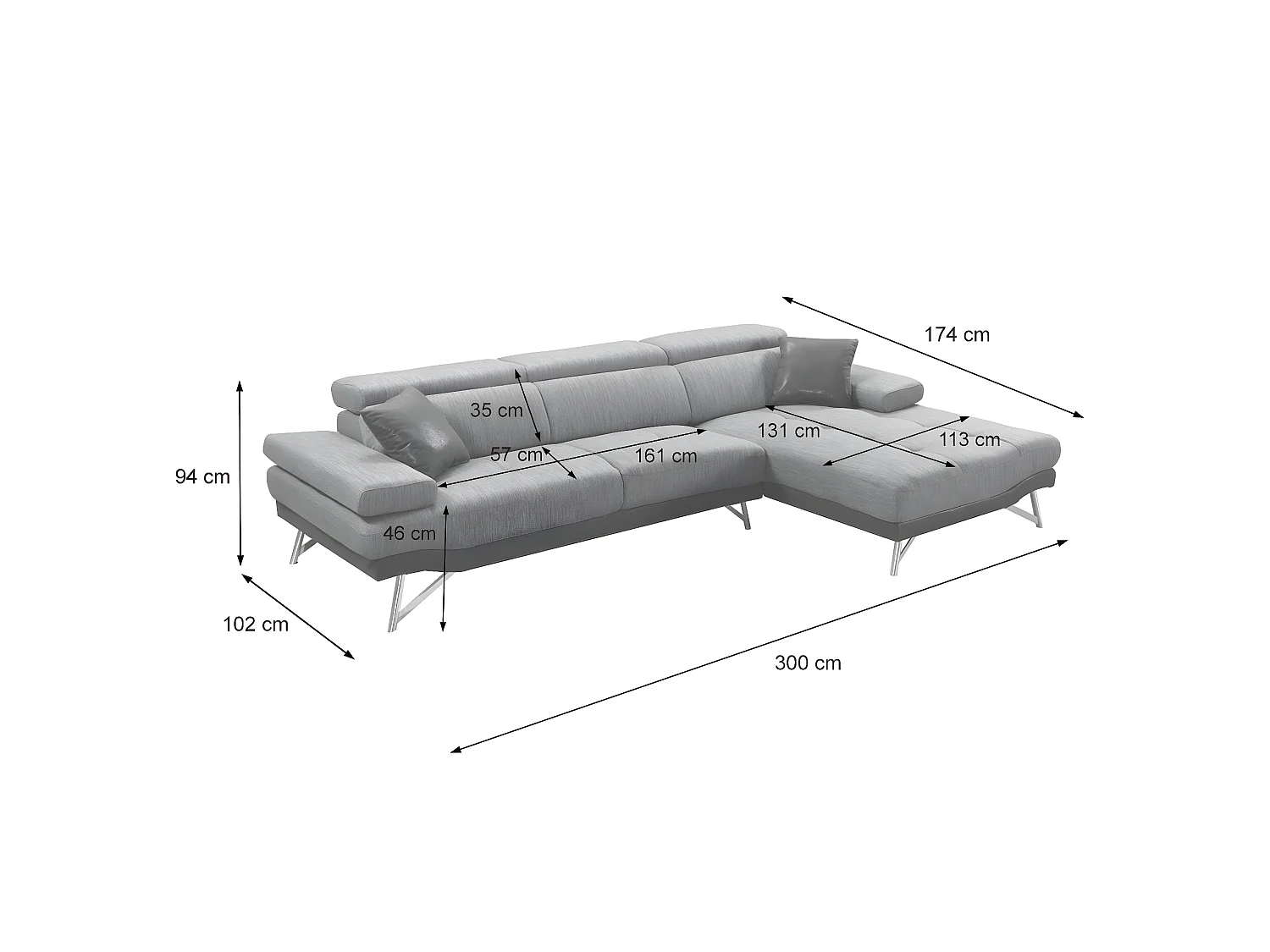 Sofa MCW-H92, Rechts, braun
