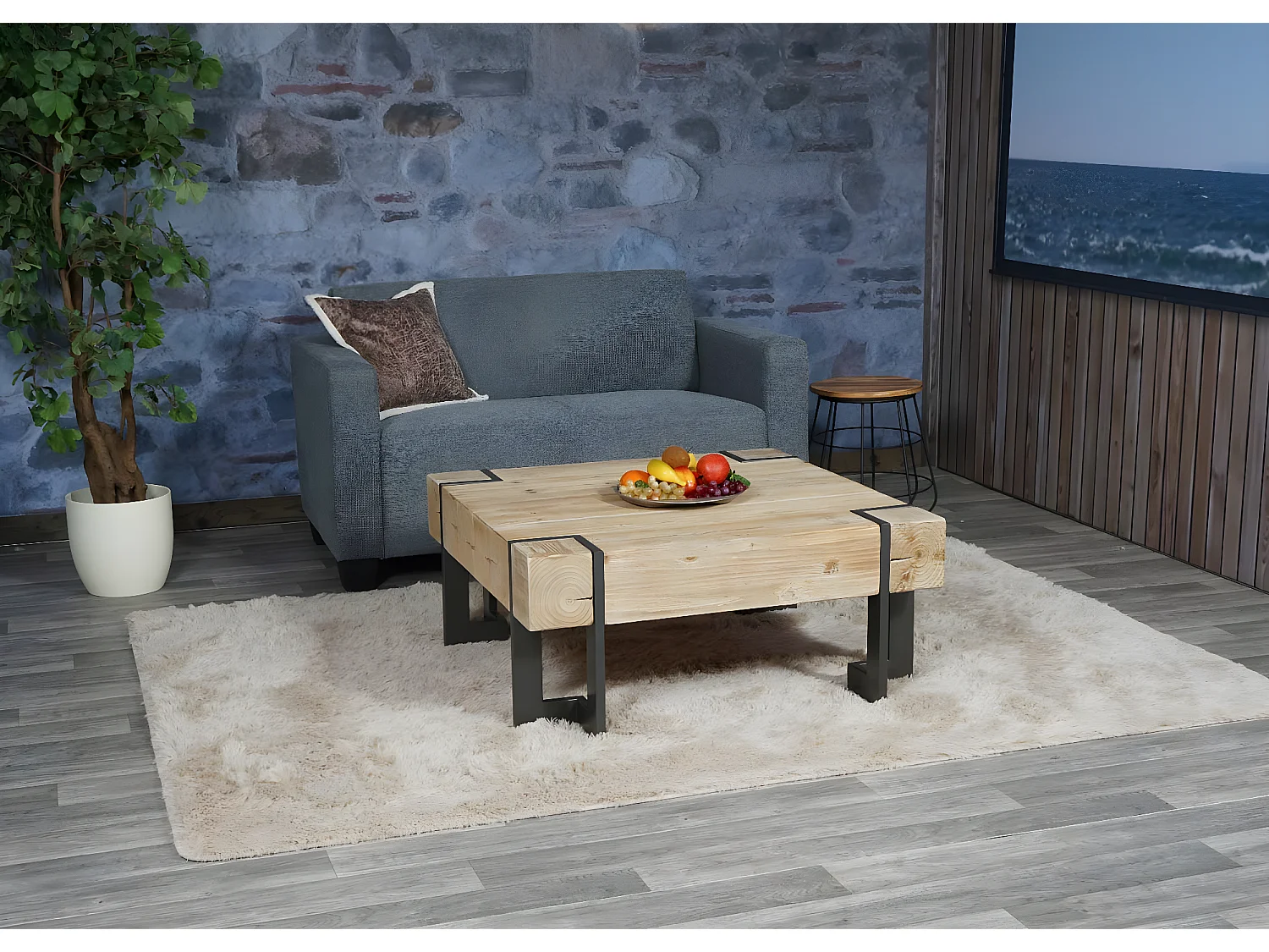 2-osobowa sofa rozkładana do salonu Moncalieri,  szary