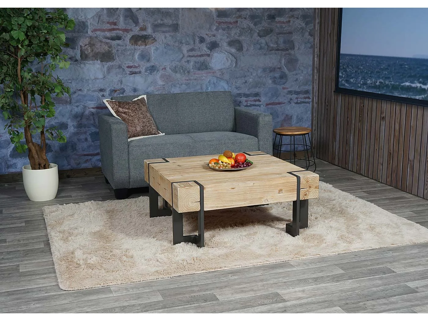 2er Sofa Couch Moncalieri Loungesofa, Grau