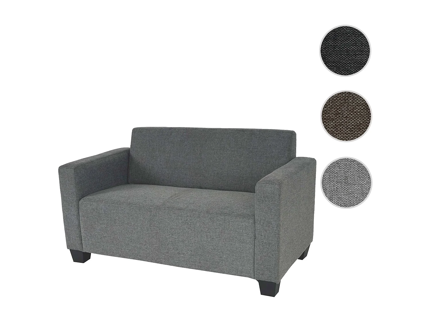 2er Sofa Couch Moncalieri Loungesofa, Grau